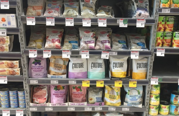 yoghurt supermarket shelf